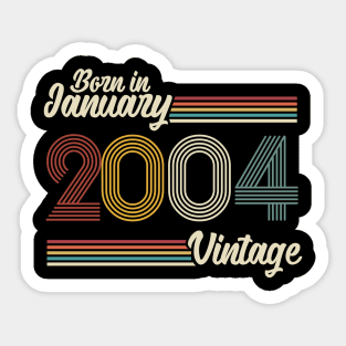 Vintage Born in January 2004 Sticker